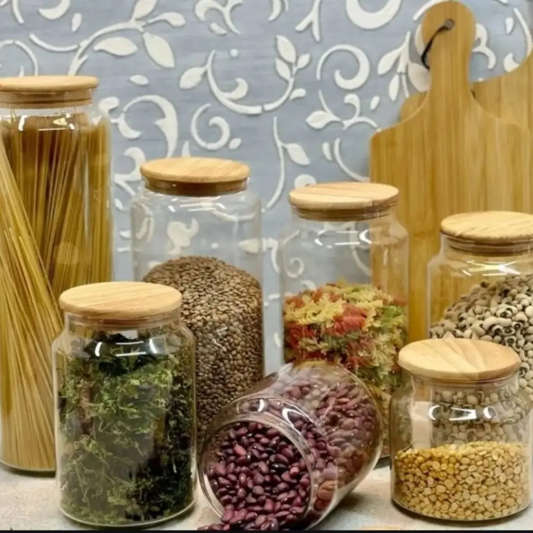 بانکه شیشه ای درب چوبی