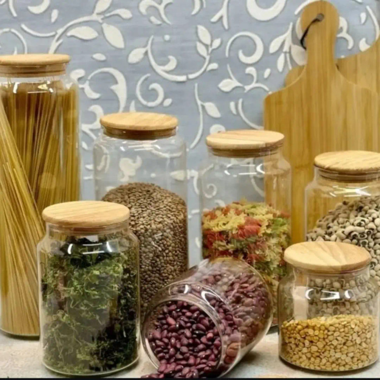 بانکه شیشه ای درب چوبی