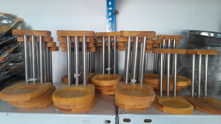 استند کفگیر چوبی دسته استیل کیفیت عالی